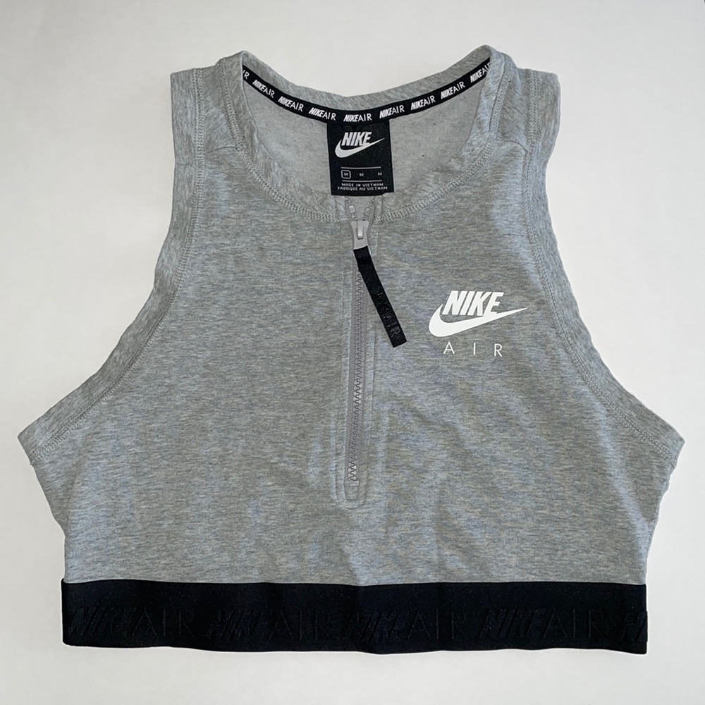 Nike Womens Air Crop Top Grey/White Size Medium